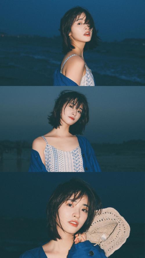 小姐姐,三屏高清壁纸